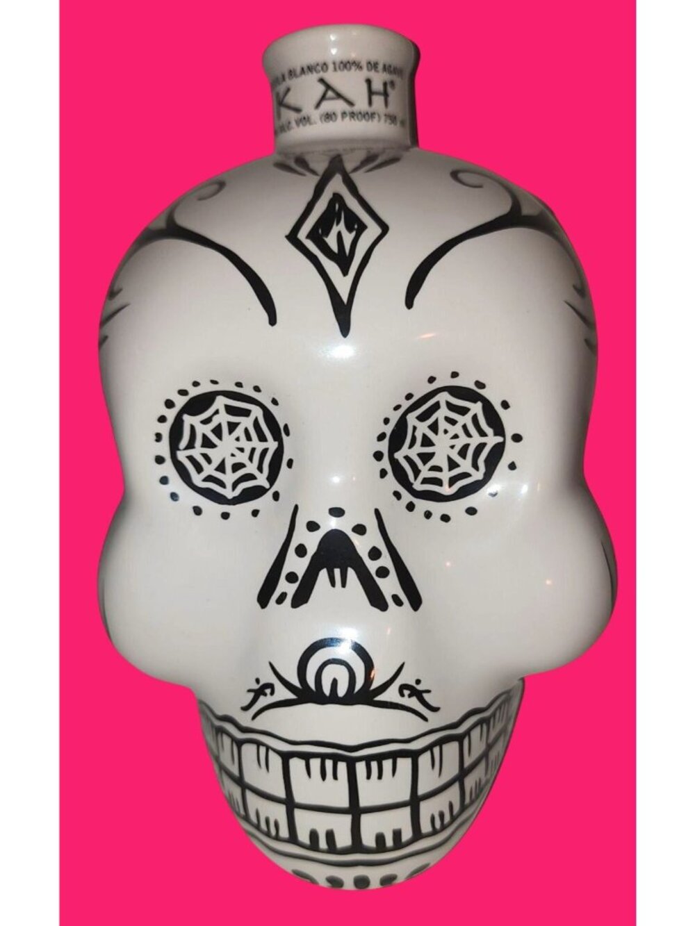 Collectible KAH Ceramic  750 ml EMPTY Skull DAY of the Dead